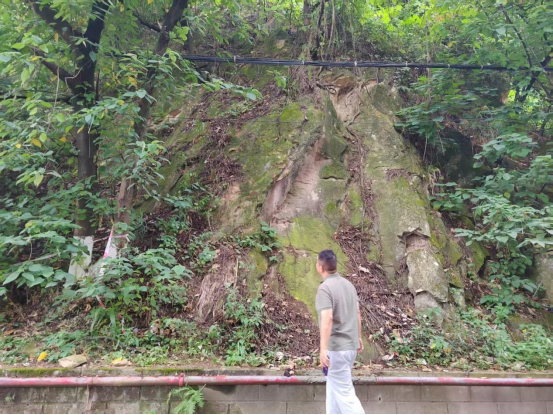 覃家岗街道梨树湾村加大极端天气前地灾点排查工作